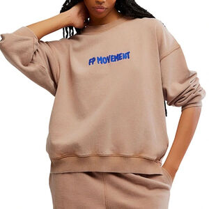 NWT Free People Movement All Star Embroidered Logo Pullover XL $98 Sold Out